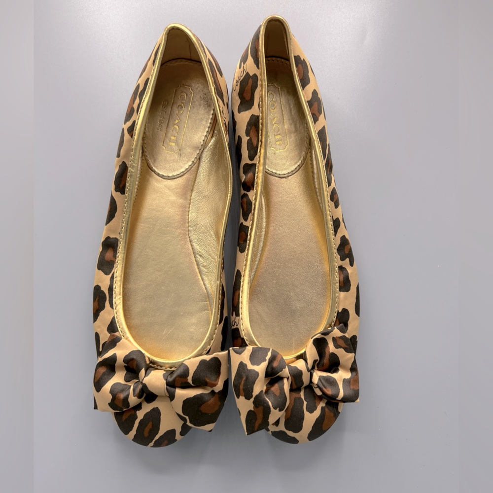 Coach shoes - satin leopard with bow!